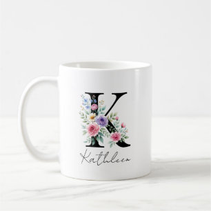 Mug Monogramme floral – Lettre K