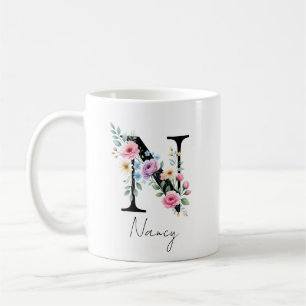 Mug Monogramme floral – Lettre N