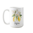 Monogramme Fruits de citron Fleurs blanches Branch