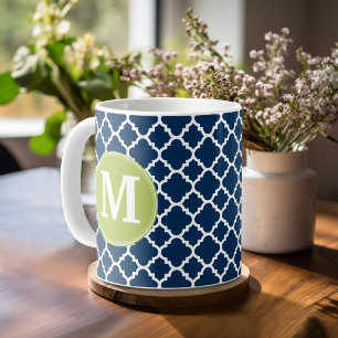 Mug Monogramme géométrique de coutume de motif de