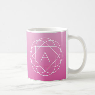 Mug Monogramme géométrique en forme de fleur Ombre d