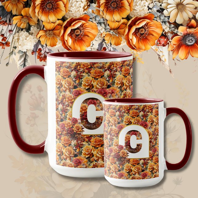 Mug Monogramme grand-mère fête d'anniversaire automne  (Créateur téléchargé)