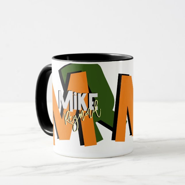 Mug Monogramme Gras Démesuré Cool (Devant gauche)