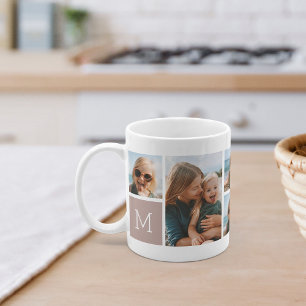 Mug Monogramme Grille Photo Collage