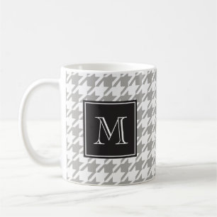 Mug Monogramme gris de pied-de-poule