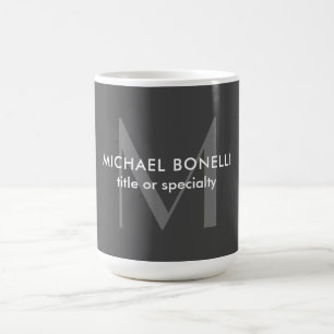Mug Monogramme gris moderne minimaliste Modèle