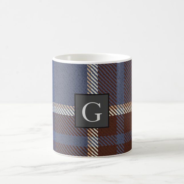 Mug Monogramme Groomsmans Meilleur homme gris bleu Tar (Centre)