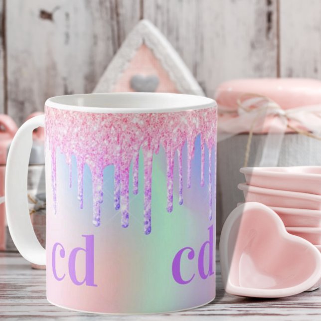 Mug Monogramme holographique licorne parties scintilla (Créateur téléchargé)