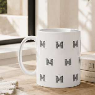 Mug Monogramme Initial Simple Minimaliste Moderne