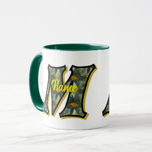 Mug Monogramme Initiale M Fleurs de Marguerites Art Pe
