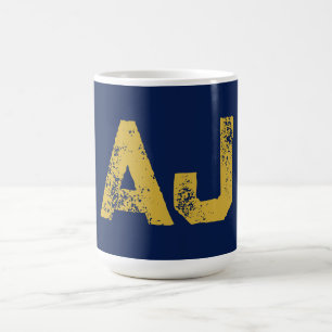 Mug Monogramme Lettres Initiales Or & Bleu Simple