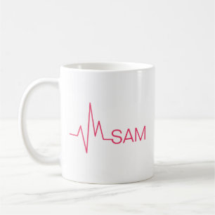 Mug Monogramme Médicale Coeur batté pour les médeci