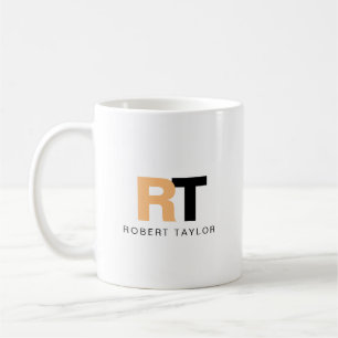 Mug Monogramme Minimaliste Personnalisé Deux Tons
