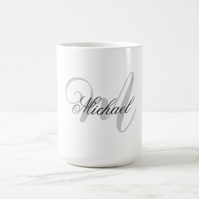 Mug Monogramme minimaliste Plain moderne (Centre)