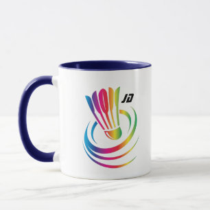 Mug Monogramme moderne Badminton Shuttlecock