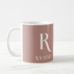 Mug Monogramme Moderne Design Beige