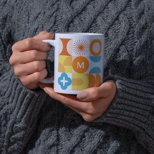 Mug Monogramme moderne du milieu du siècle