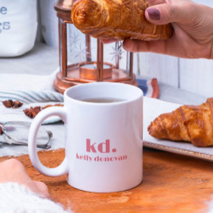 Mug Monogramme moderne et nom Conception minimaliste 3