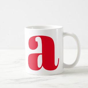 Mug Monogramme Moderne Initiale en Rouge