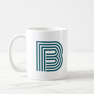 Mug Monogramme Moderne Initiale Lettre Élégante Vert T