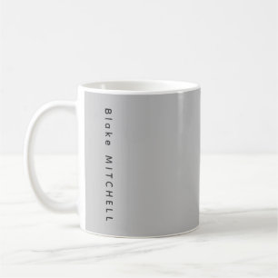 Mug Monogramme Moderne Nom Urbain Gris