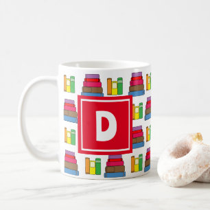 Mug Monogramme Motif de livre