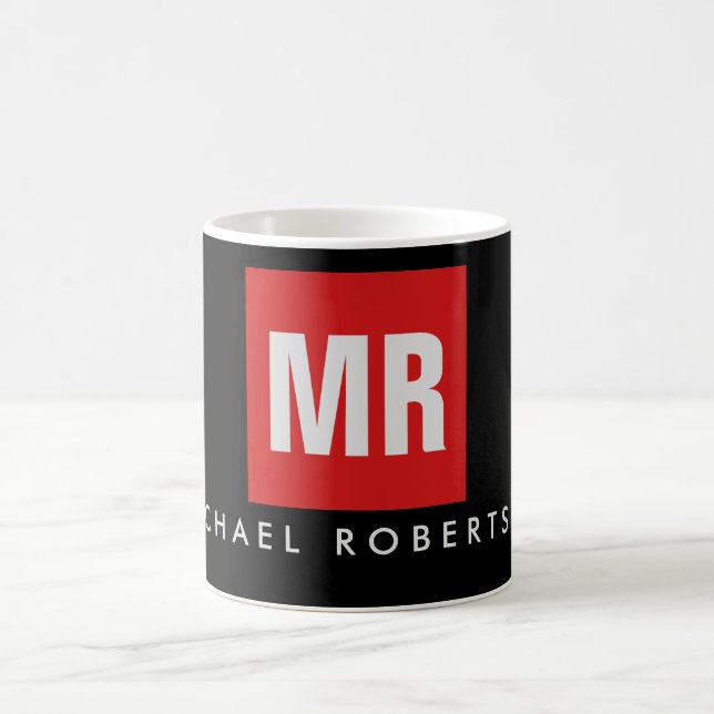 Mug Monogramme noir de qualité unique (Centre)
