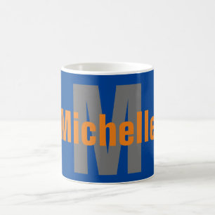 Mug Monogramme Nom propre Initiale moderne Plaine mini