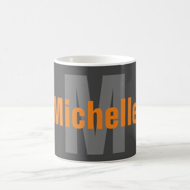 Mug Monogramme Nom propre Initiale moderne Plaine mini (Centre)