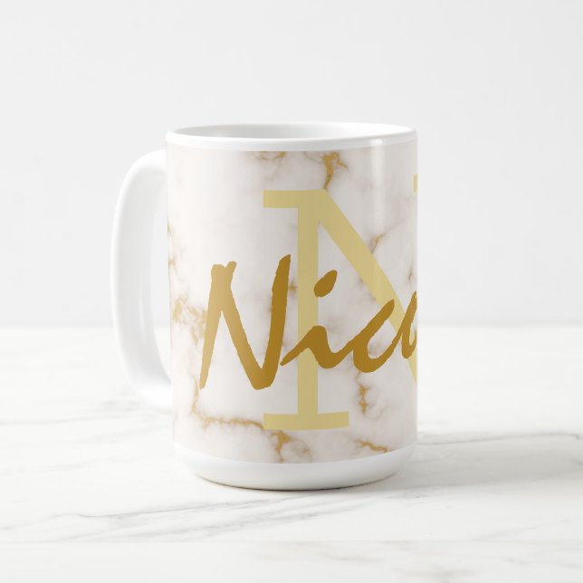 Mug Monogramme or et initial (Devant gauche)