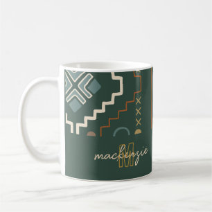 Mug Monogramme or tendance sur la tribu des Boho Vert