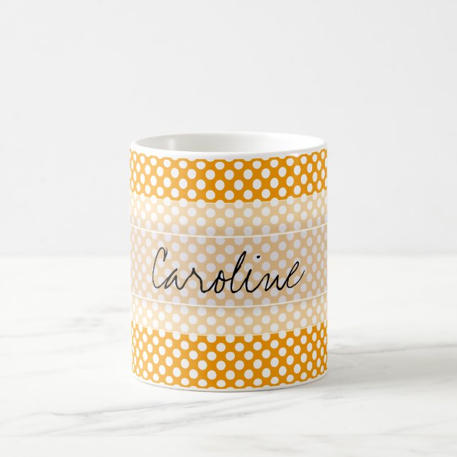 Mug Monogramme Orange Blanc tendance Motif de pochette (Centre)