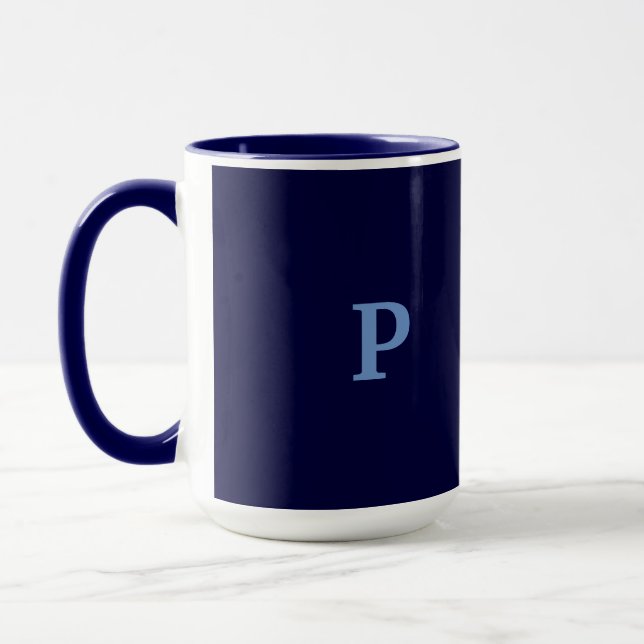 Mug Monogramme P Marine Bleu Combo Musique (Gauche)