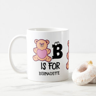 Mug Monogramme personnalisé B pour ours drôle animal m