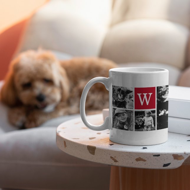 Mug Monogramme personnalisé de 5 Modèles photo (Créateur téléchargé)