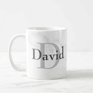 Mug Monogramme personnalisé et nom avec style marbre