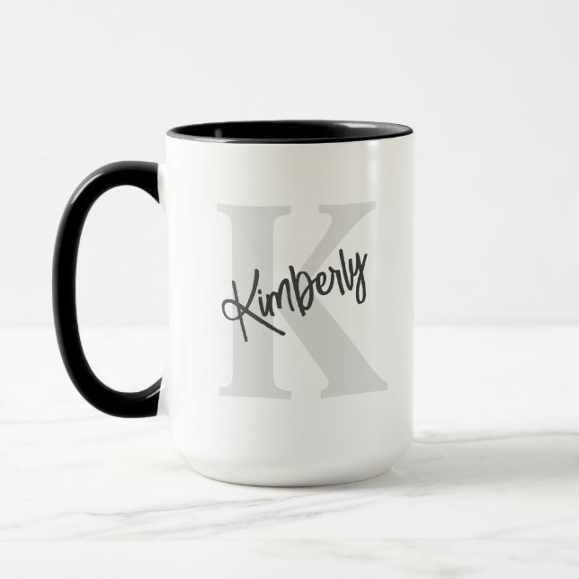 Mug Monogramme personnalisé et prénom (Gauche)