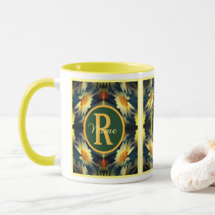 Mug Monogramme personnalisé initial prénom Art floral