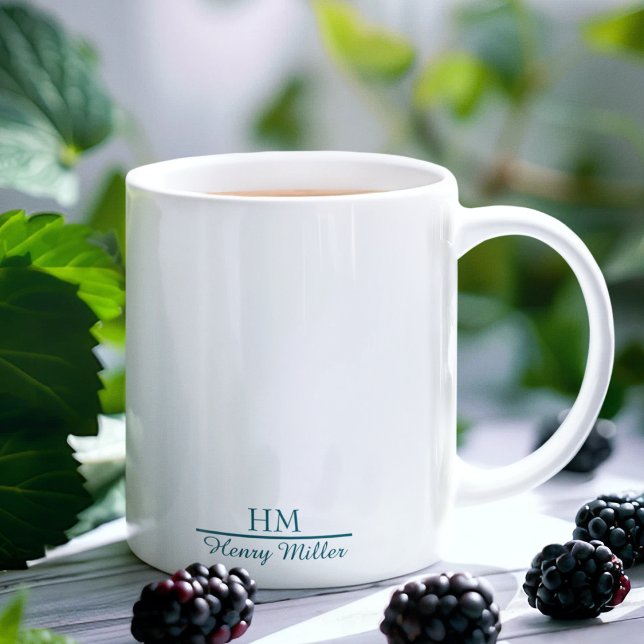 Mug Monogramme personnalisé - Initiale et nom pers (Créateur téléchargé)