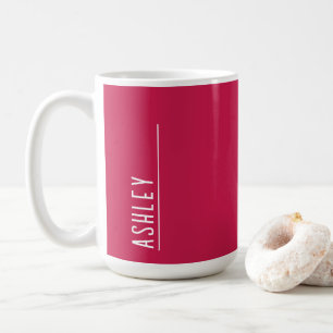 Mug monogramme personnalisé, rose cerise