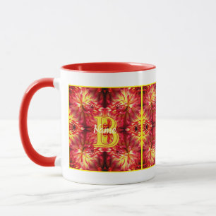 Mug Monogramme personnalisé Votre initiale Nom Dahlia