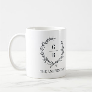 Mug Monogramme première couronne photo collage moderne