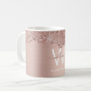 Mug Monogramme rose Gold Blush Rose Girl Parties scint