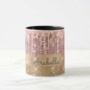 Mug Monogramme Rose Gold Parties scintillant Driving G