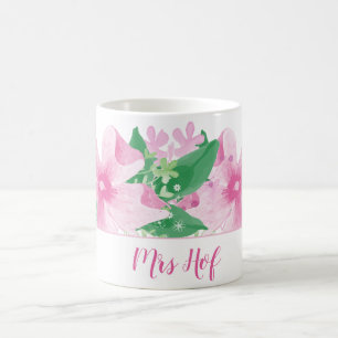 Mug Monogramme Rose Orchidée Florale