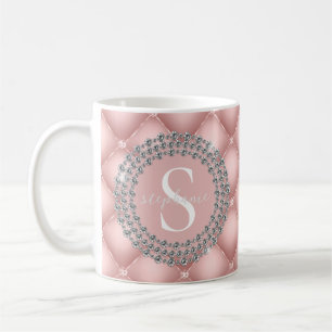 Mug Monogramme rose pâle Diamètre brillant Tufté perso