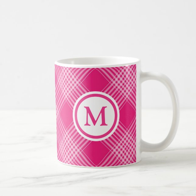 Mug Monogramme rose vif (Droite)
