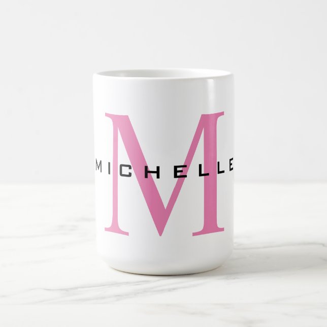 Mug Monogramme Rose Votre Nom Cadeau Spécial Bien-Aimé (Centre)