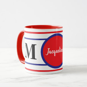Mug Monogramme rouge bleu