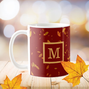 Mug Monogramme rouge et or initial